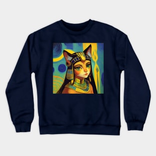 Bastet Egyptian Cat Goddess Crewneck Sweatshirt